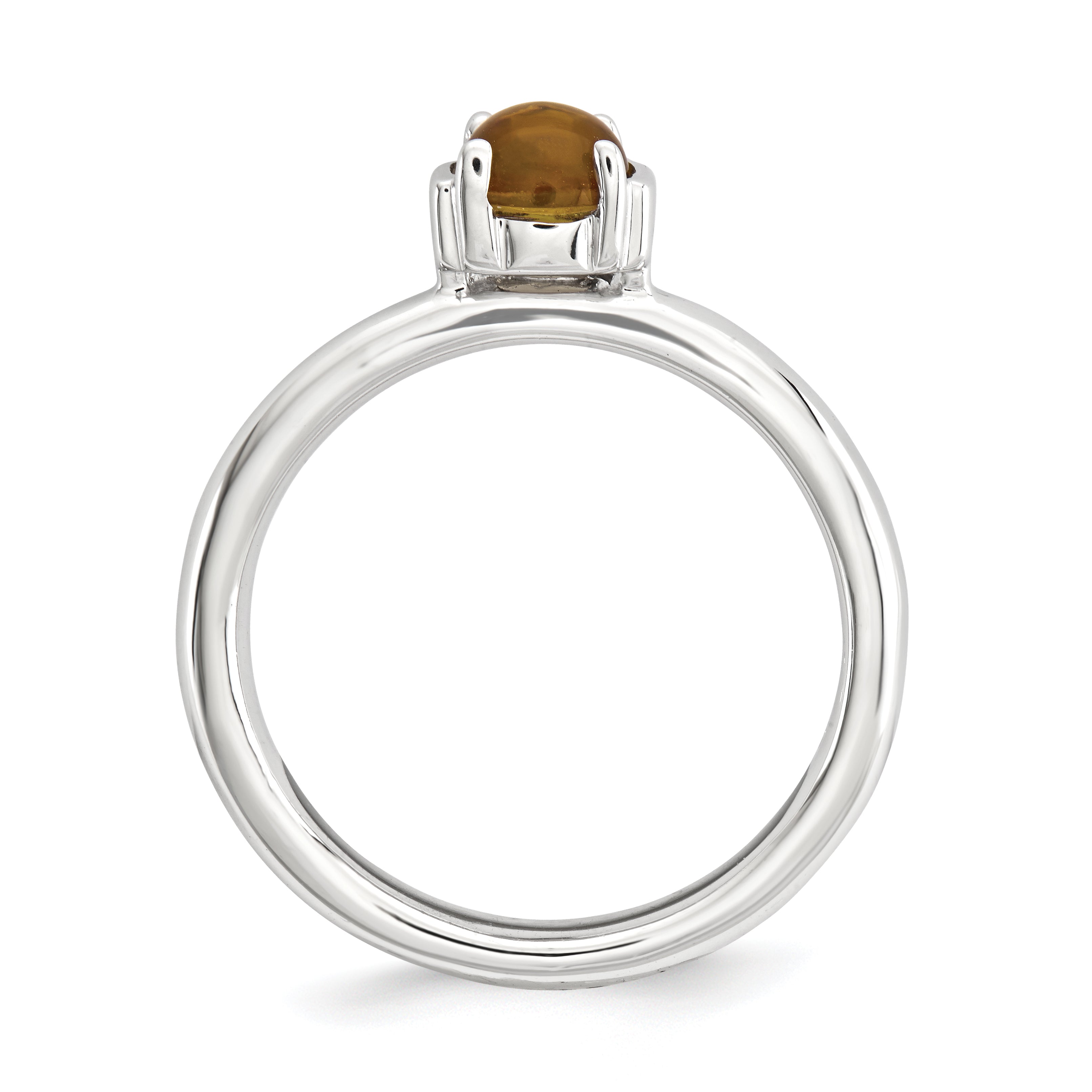 Sterling Silver Stackable Expressions Citrine Rhodium-plated Ring