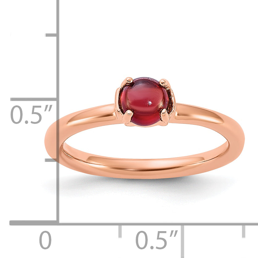 Sterling Silver Stackable Expressions Garnet Pink-plated Ring