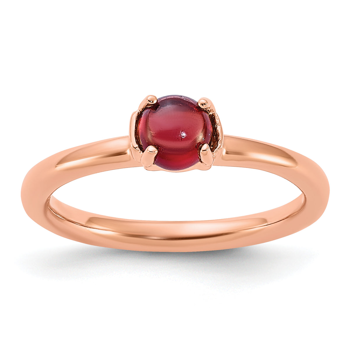 Sterling Silver Stackable Expressions Garnet Pink-plated Ring