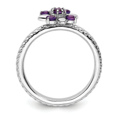 Sterling Silver Stackable Expressions Amethyst Ring