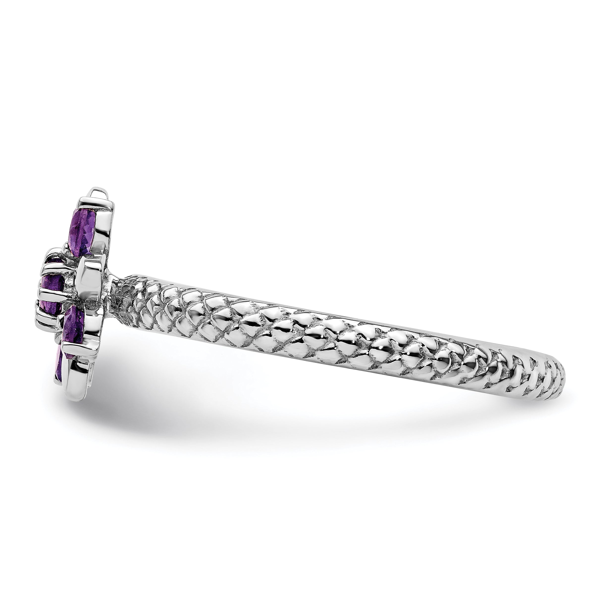 Sterling Silver Stackable Expressions Amethyst Ring