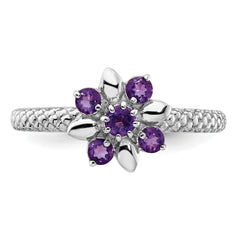 Sterling Silver Stackable Expressions Amethyst Ring