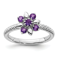 Sterling Silver Stackable Expressions Amethyst Ring