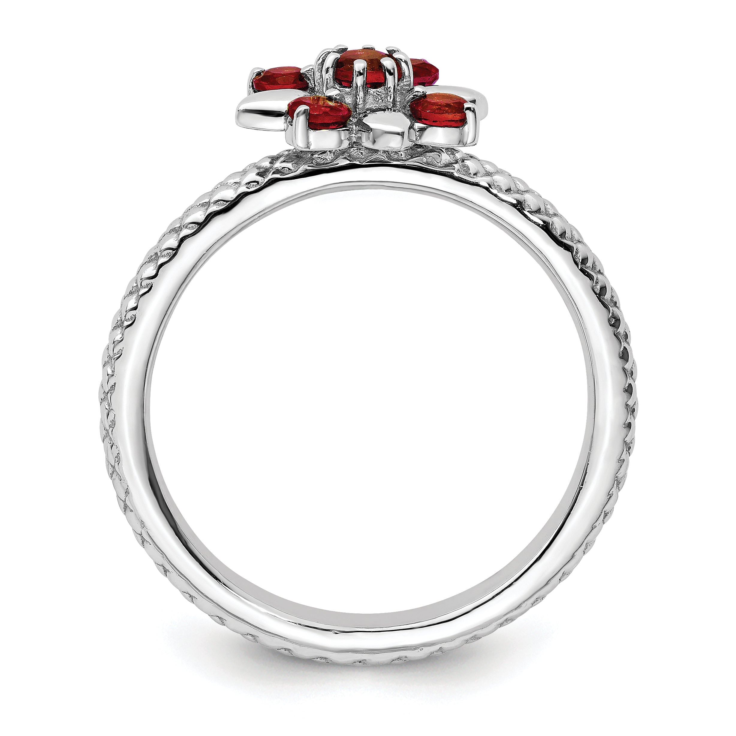 Sterling Silver Stackable Expressions Garnet Ring