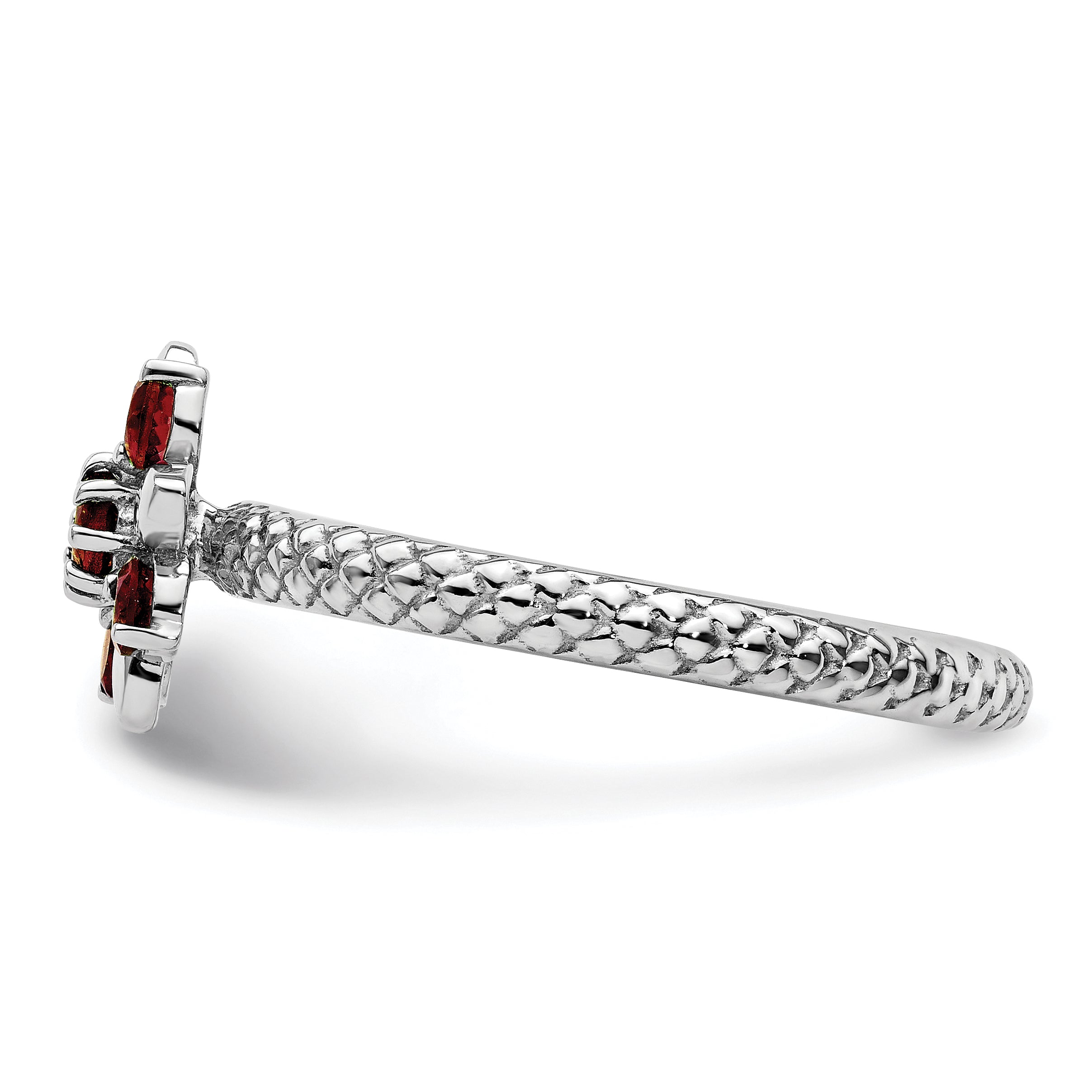 Sterling Silver Stackable Expressions Garnet Ring