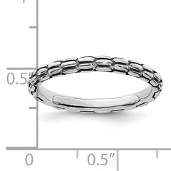 Sterling Silver Stackable Expressions Antiqued Ring