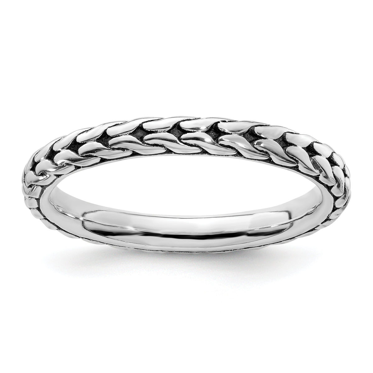 Sterling Silver Stackable Expressions Antiqued Ring