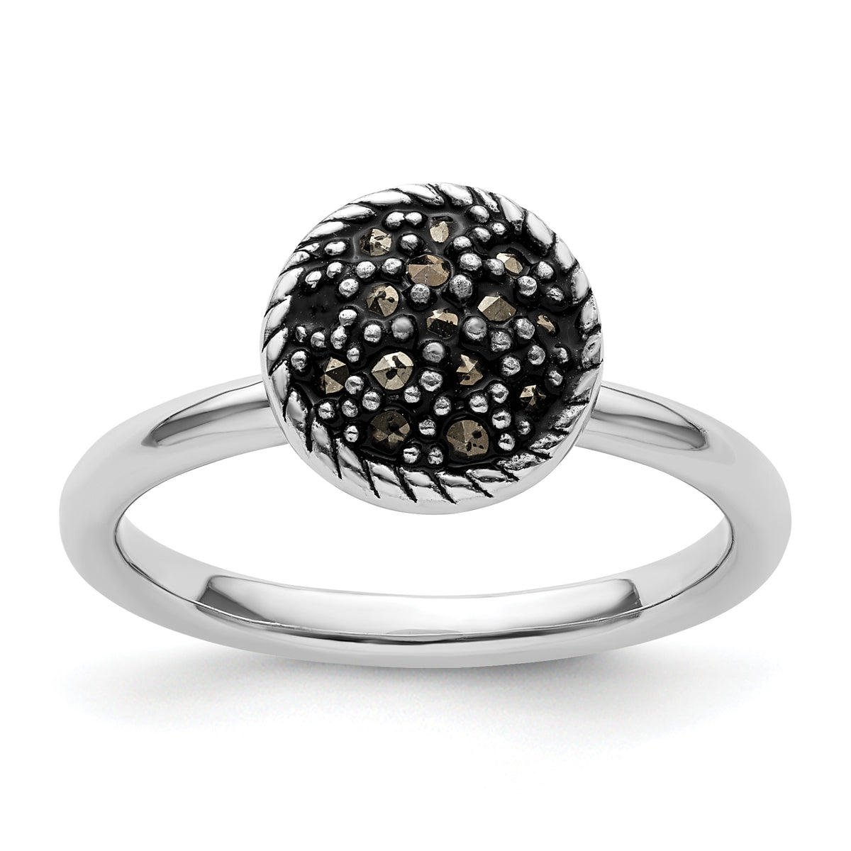 Sterling Silver Stackable Expressions Marcasite Ring