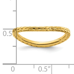 Sterling Silver Stackable Expressions Polished Gold-plated Wave Ring