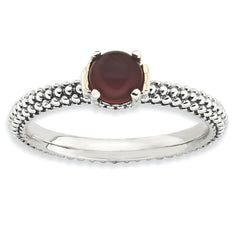 Sterling Silver & 14k Stackable Expressions Red Agate Antiqued Ring