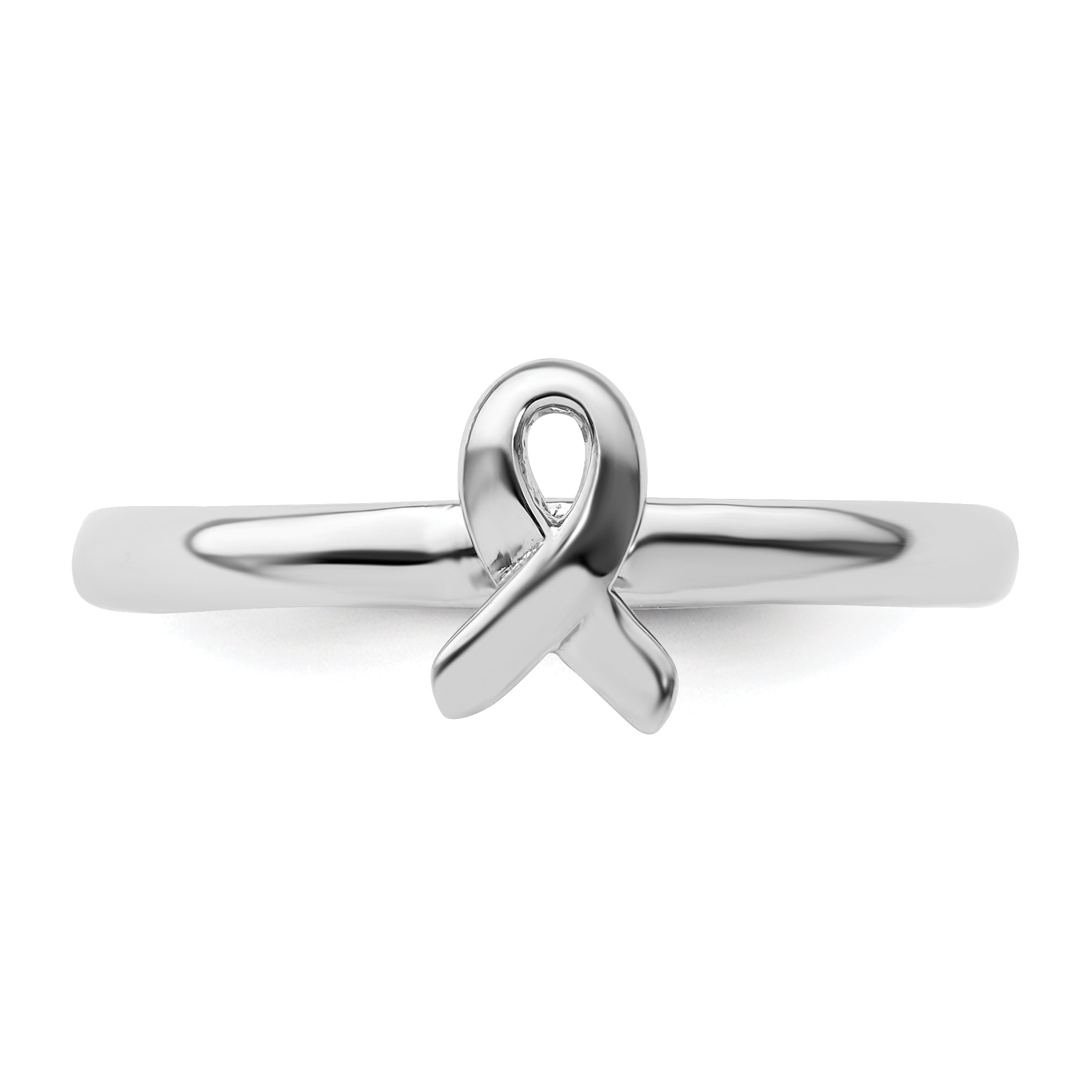 Sterling Silver Stackable Expressions Awareness Ribbon Ring