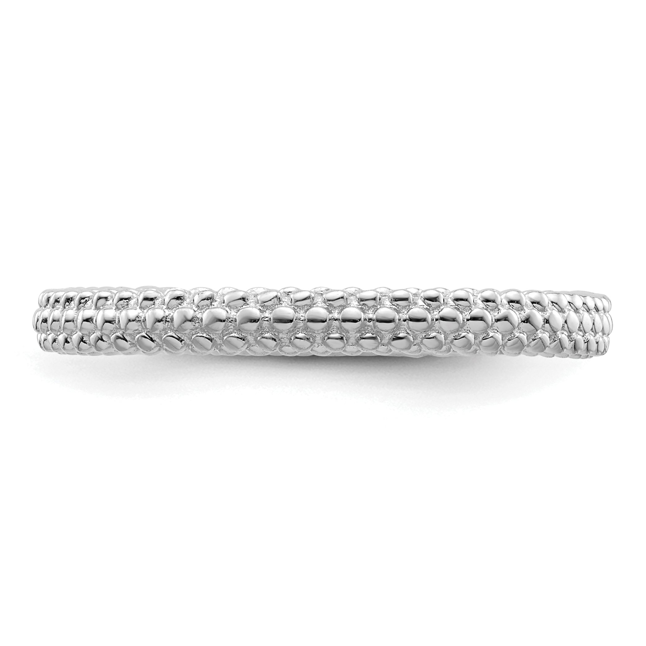 Sterling Silver Stackable Expressions Rhodium-plated Domed Ring