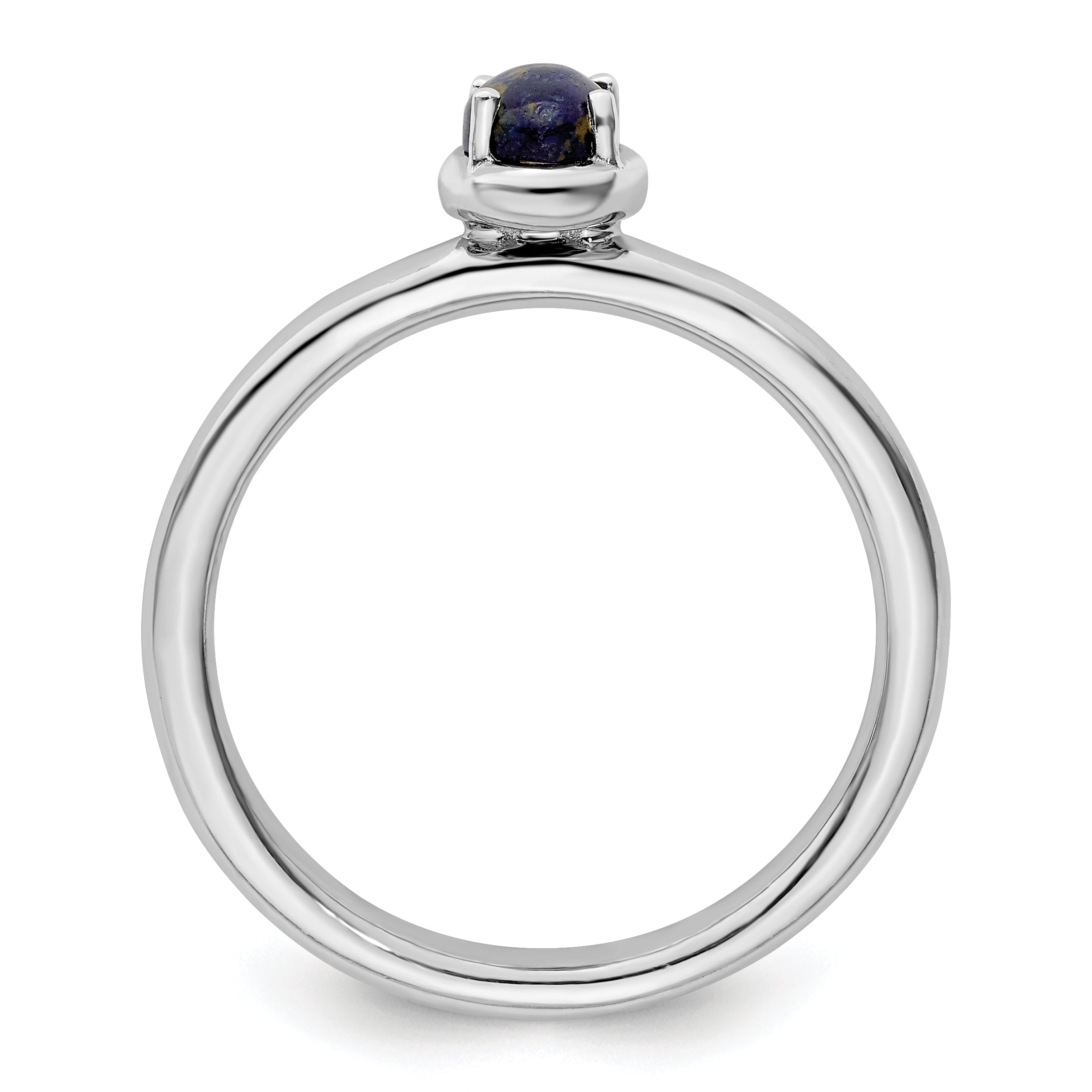 Sterling Silver Stackable Expressions Lapis Polished Ring