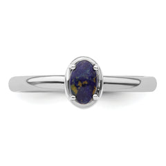 Sterling Silver Stackable Expressions Lapis Polished Ring