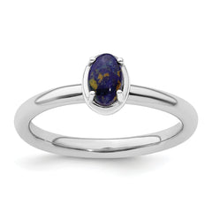 Sterling Silver Stackable Expressions Lapis Polished Ring