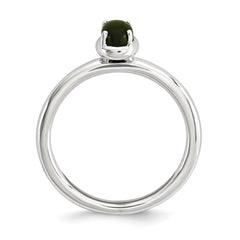 Sterling Silver Stackable Expressions Onyx Polished Ring