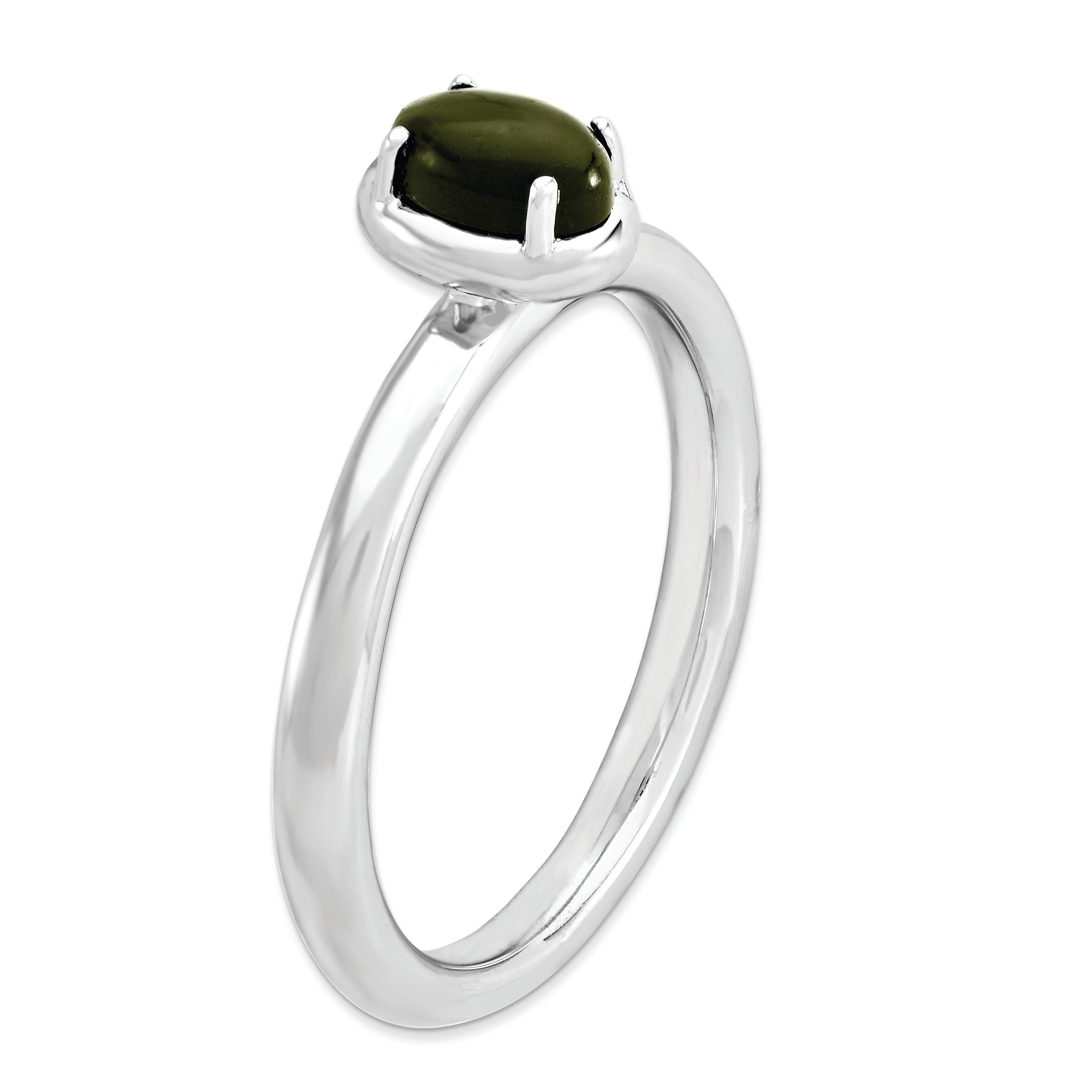 Sterling Silver Stackable Expressions Onyx Polished Ring