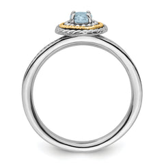 Sterling Silver & 14K Expressions Aquamarine Ring