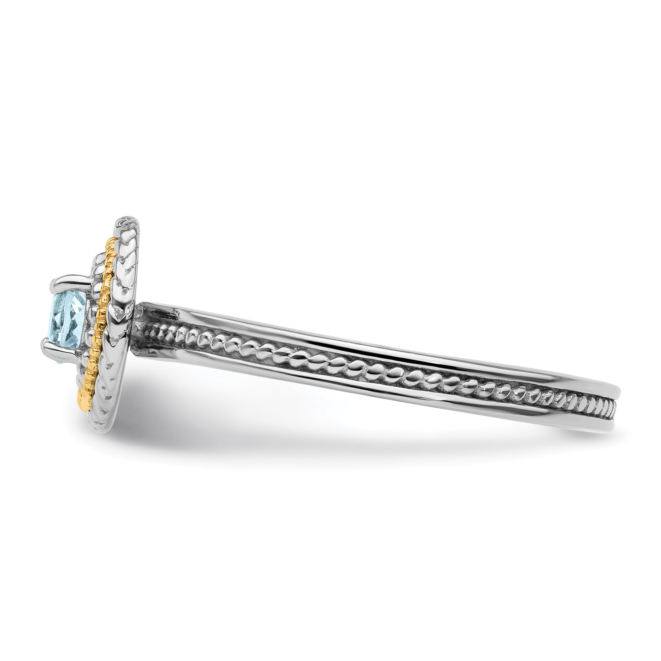 Sterling Silver & 14K Expressions Aquamarine Ring