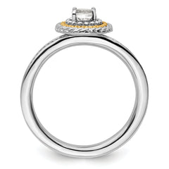 Sterling Silver & 14k Stackable Expressions White Topaz Ring