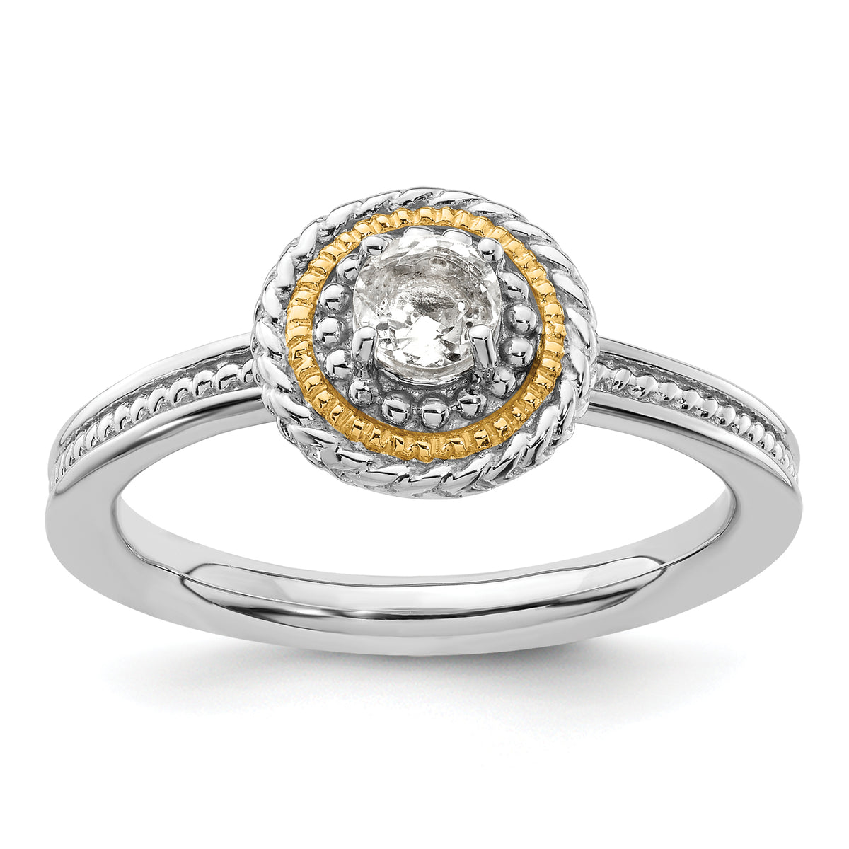 Sterling Silver & 14k Stackable Expressions White Topaz Ring