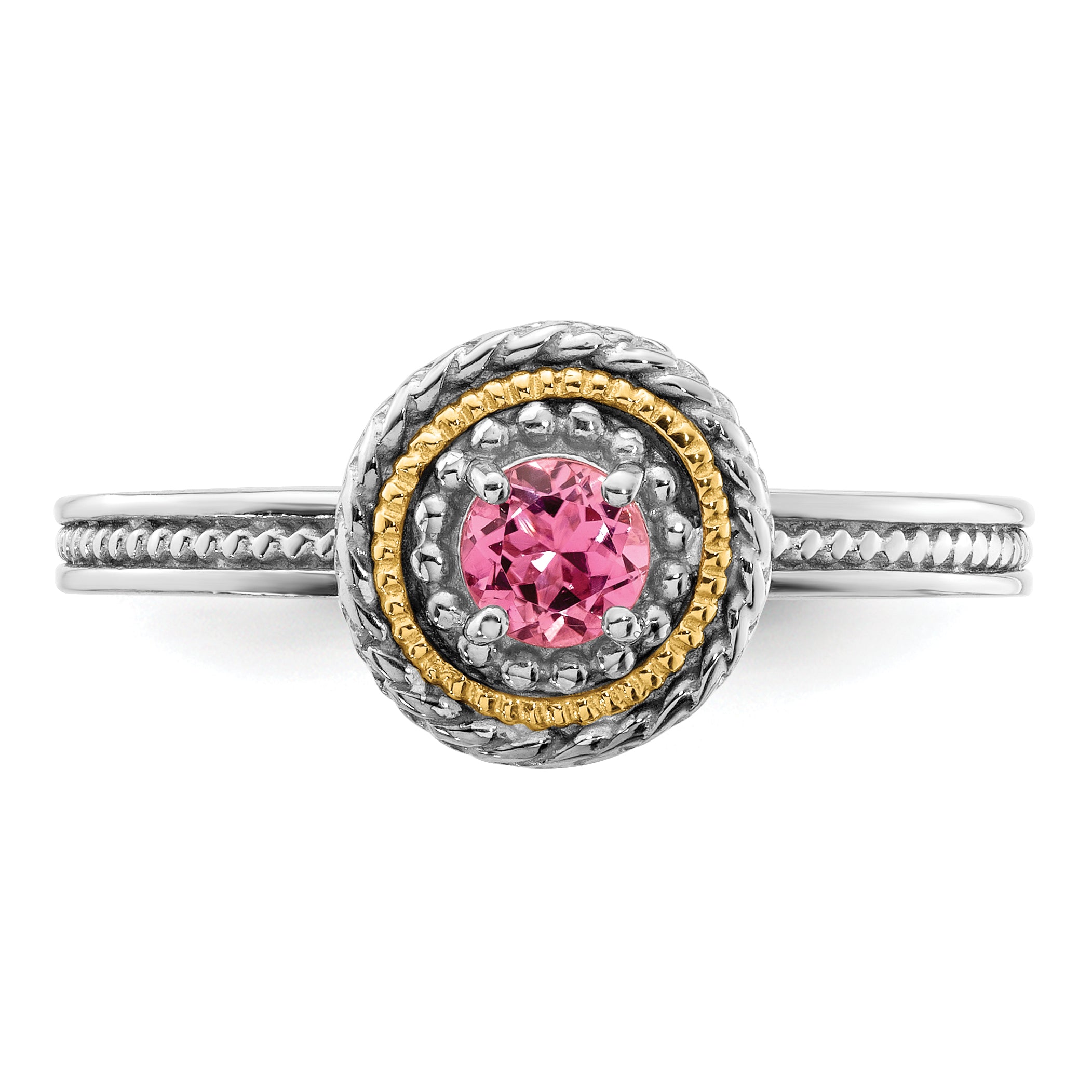 Sterling Silver & 14k Stackable Expressions Pink Tourmaline Ring