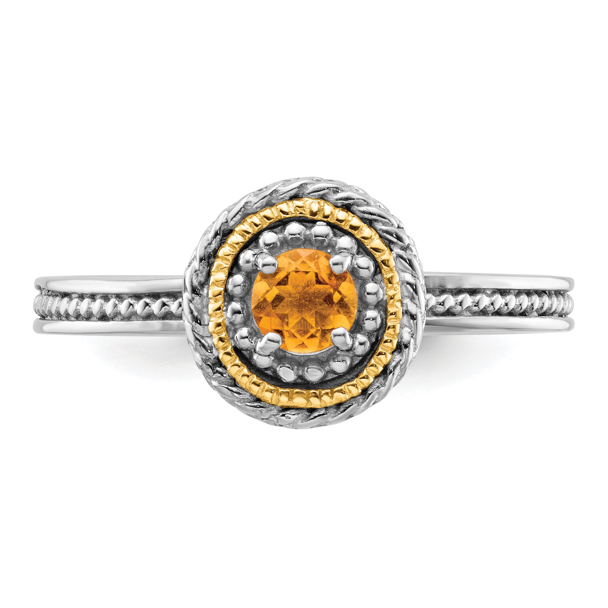 Sterling Silver & 14K Stackable Expressions Citrine Ring