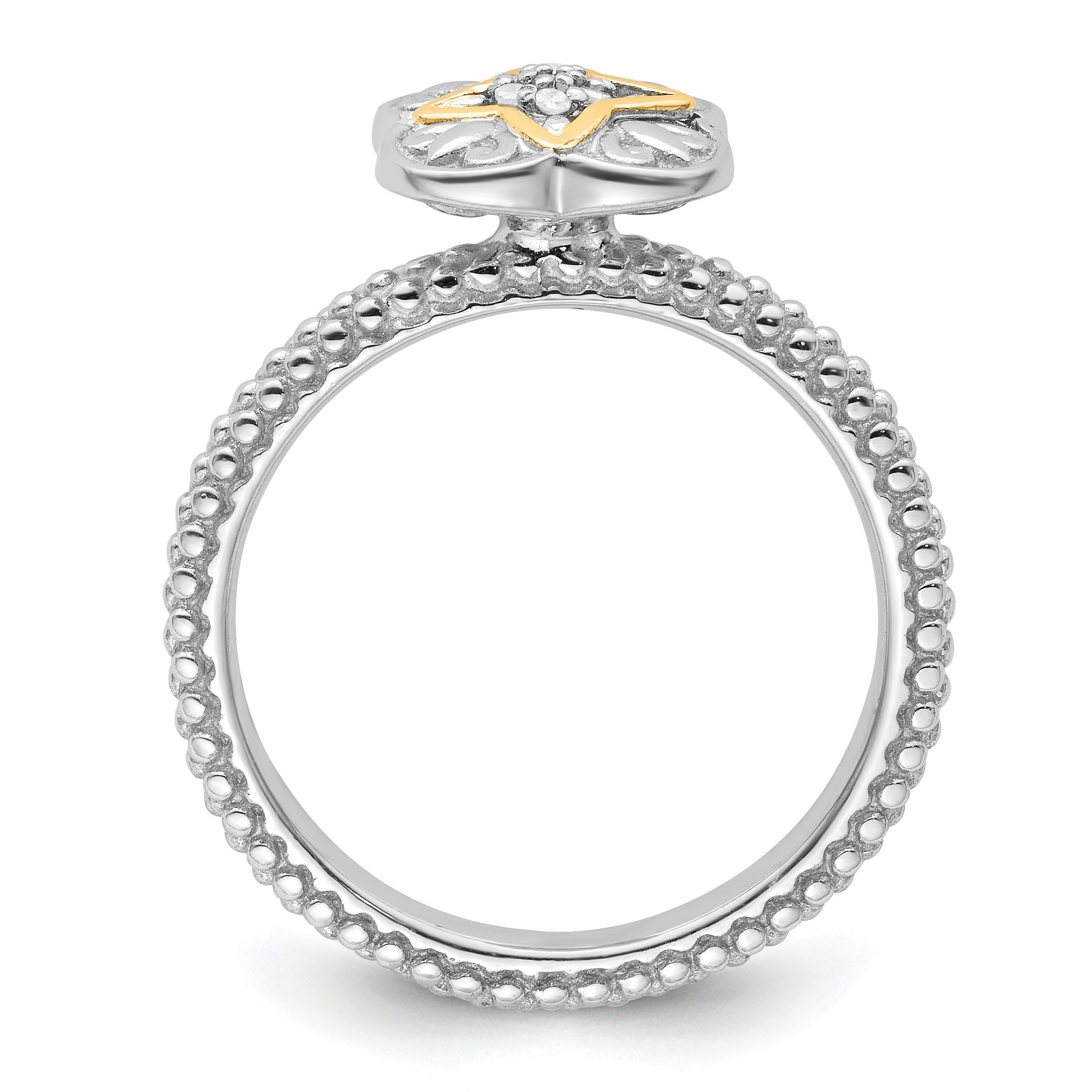 Sterling Silver & 14k Stackable Expressions Diamond Ring