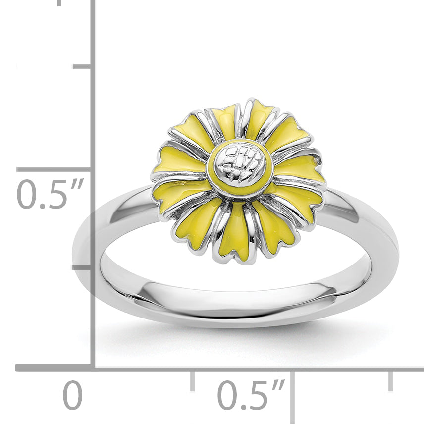 Sterling Silver Stackable Expressions Daisy Ring