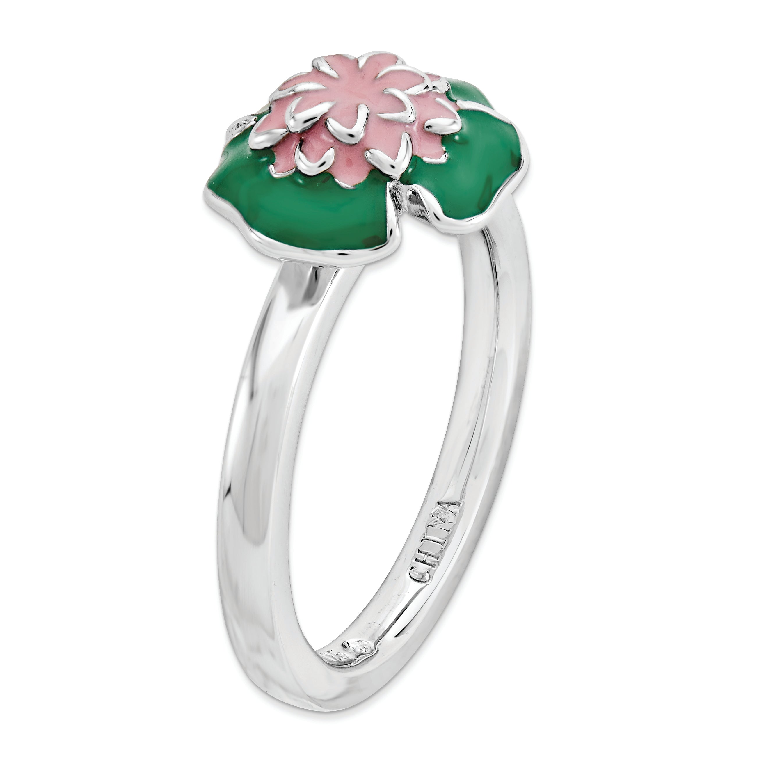 Sterling Silver Stackable Expressions Water Lily Ring