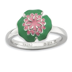 Sterling Silver Stackable Expressions Water Lily Ring