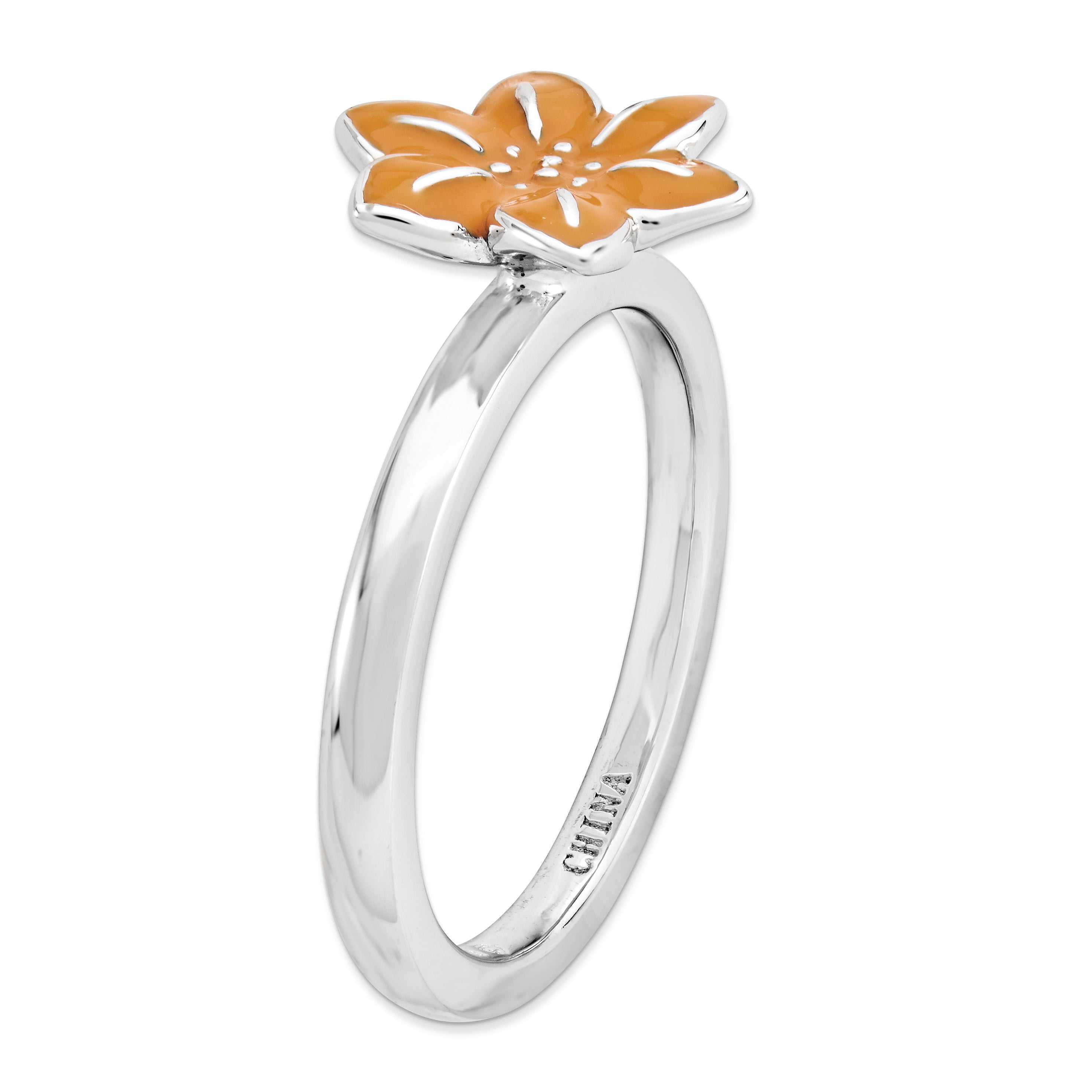 Sterling Silver Stackable Expressions Gladiolus Ring