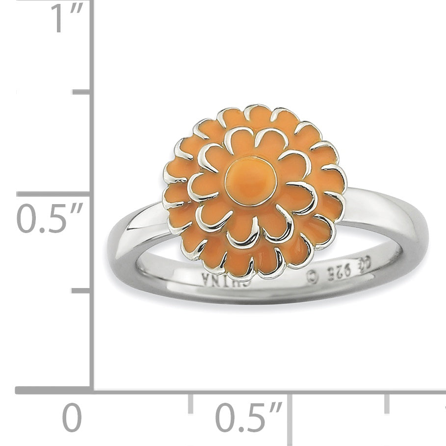 Sterling Silver Stackable Expressions Chrysanthemum Ring