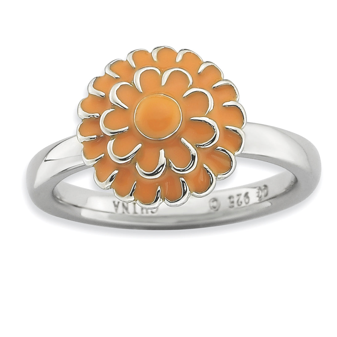 Sterling Silver Stackable Expressions Chrysanthemum Ring