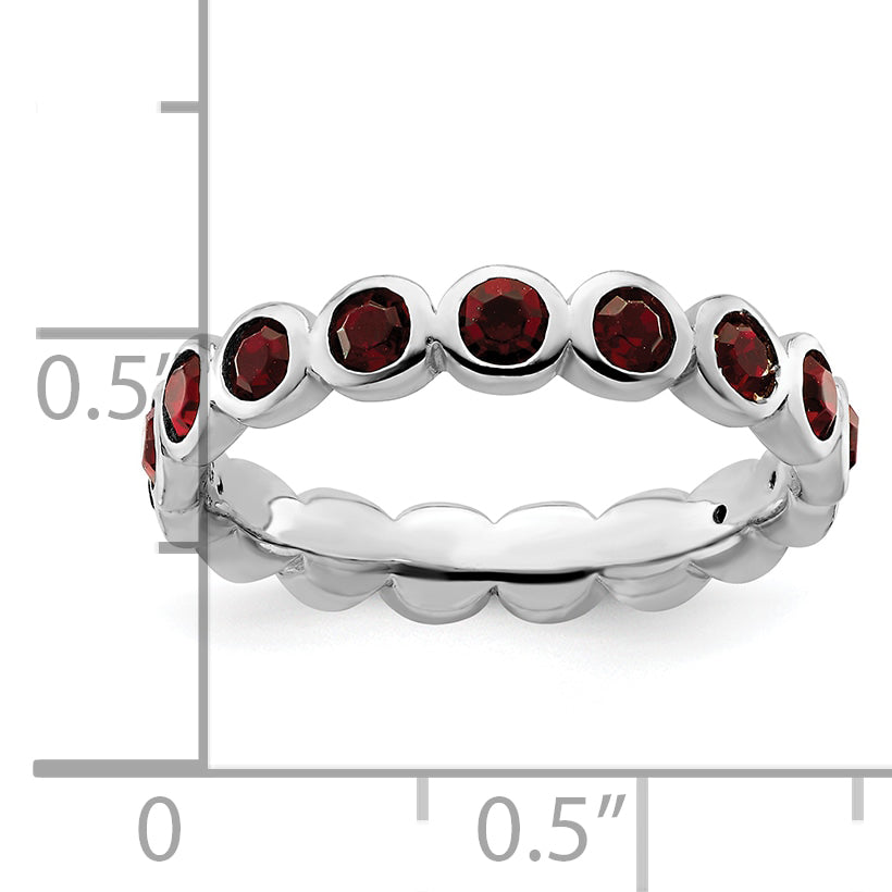 Sterling Silver Stackable Expressions January Swarovski Ring