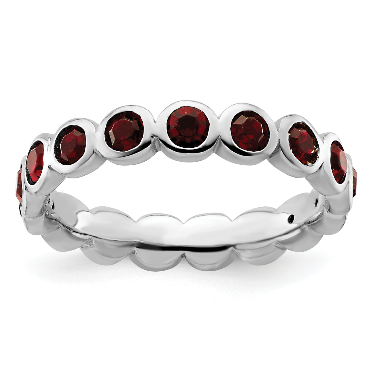 Sterling Silver Stackable Expressions January Swarovski Ring