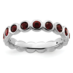 Sterling Silver Stackable Expressions January Swarovski Ring