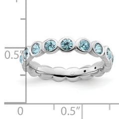 Sterling Silver Stackable Expressions March Swarovski Ring