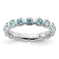 Sterling Silver Stackable Expressions March Swarovski Ring