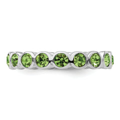 Sterling Silver Stackable Expressions August Swarovski Ring