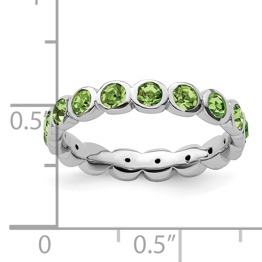 Sterling Silver Stackable Expressions August Swarovski Ring