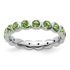 Sterling Silver Stackable Expressions August Swarovski Ring