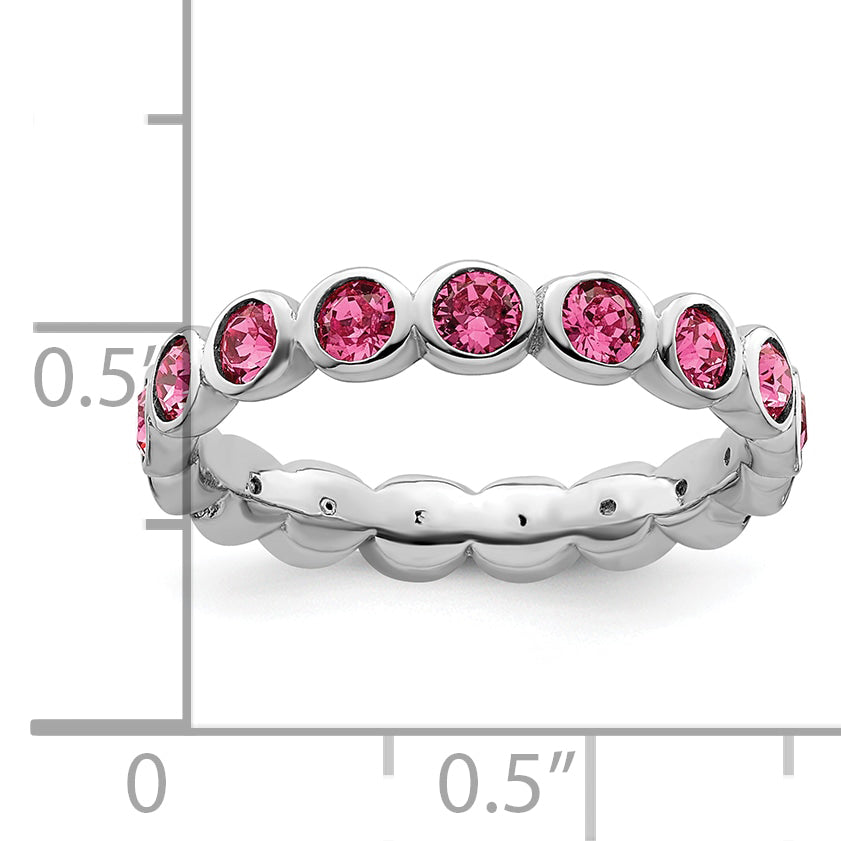 Sterling Silver Stackable Expressions October Swarovski Ring