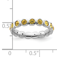 Sterling Silver Stackable Expressions November Swarovski Ring