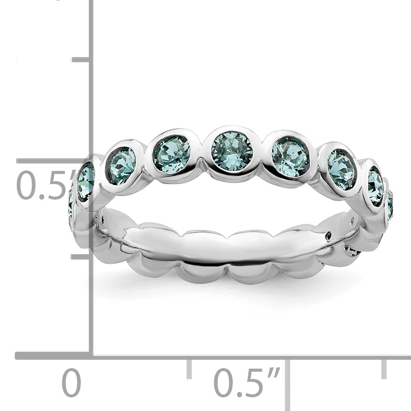 Sterling Silver Stackable Expressions December Swarovski Ring