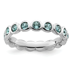 Sterling Silver Stackable Expressions December Swarovski Ring