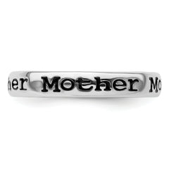 Sterling Silver Stackable Expressions Polished Enameled Mother Ring