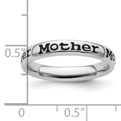 Sterling Silver Stackable Expressions Polished Enameled Mother Ring