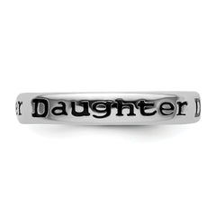 Sterling Silver Stackable Expressions Polished Enameled Daughter Ring