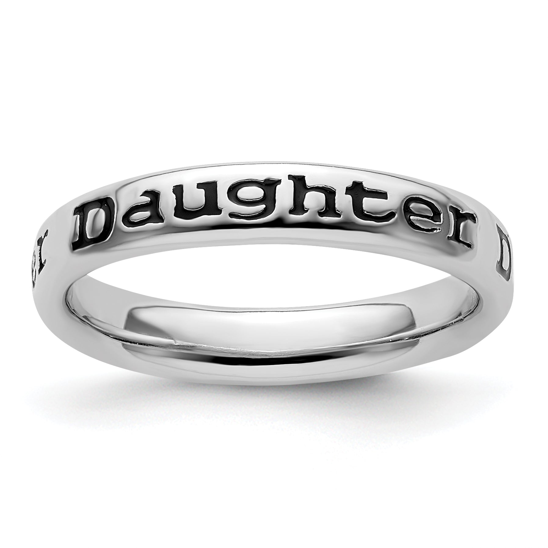 Sterling Silver Stackable Expressions Polished Enameled Daughter Ring